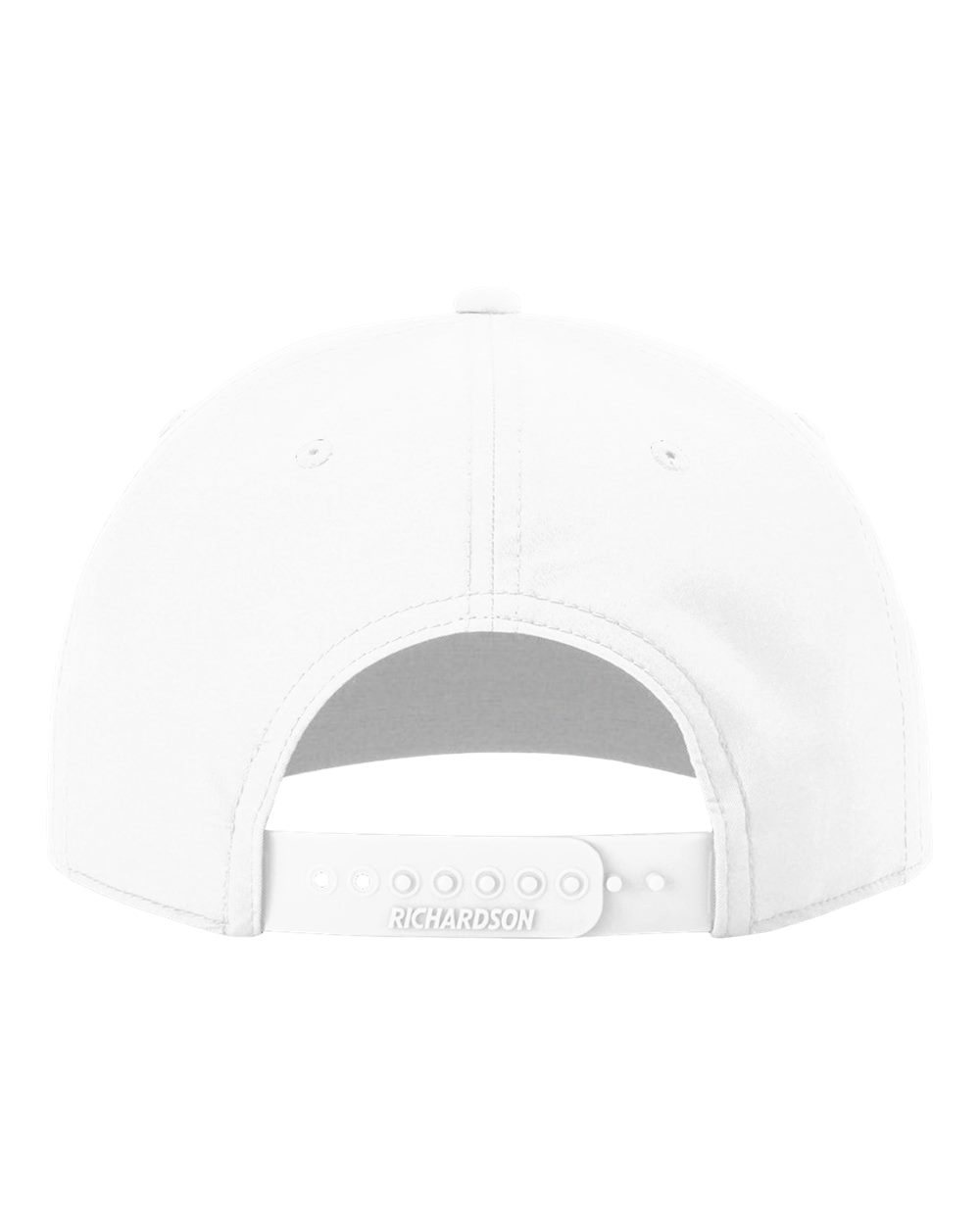 Rear View of White/ Navy Five Panel Classic Rope Cap - 258