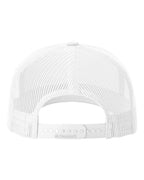 Rear View of White/ Navy Five-Panel Trucker with Rope Cap - 112FPR