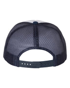 Rear View of White/ Navy Foamie Trucker Cap - 113