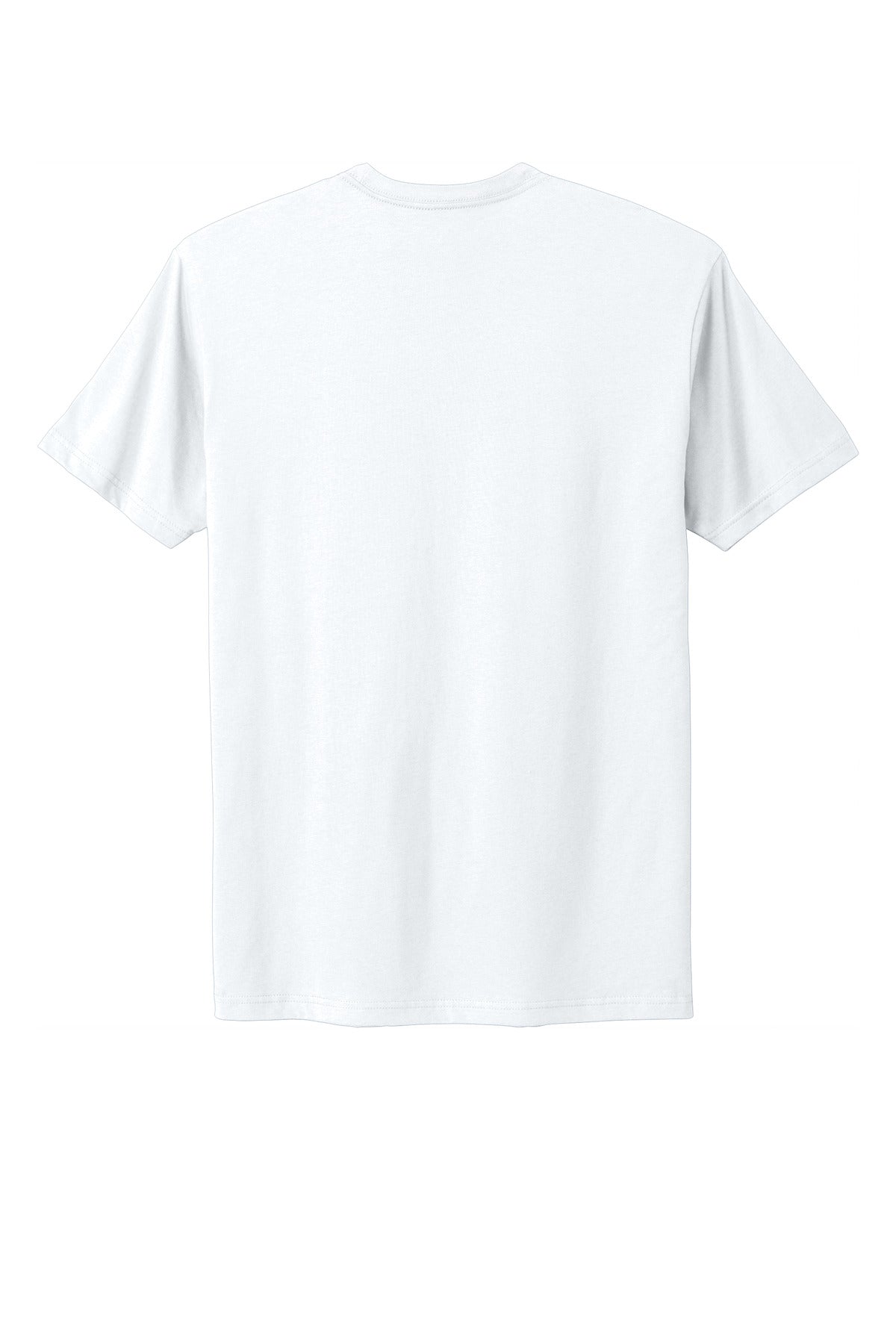 Rear View of White Next Level Apparel Adult Cotton Tee. NL3600