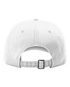 Rear View of White Peach Twill Dad Hat - 326