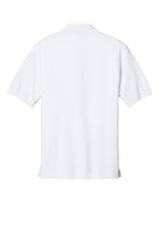 Rear View of White Port Authority Silk Touch Polo K500