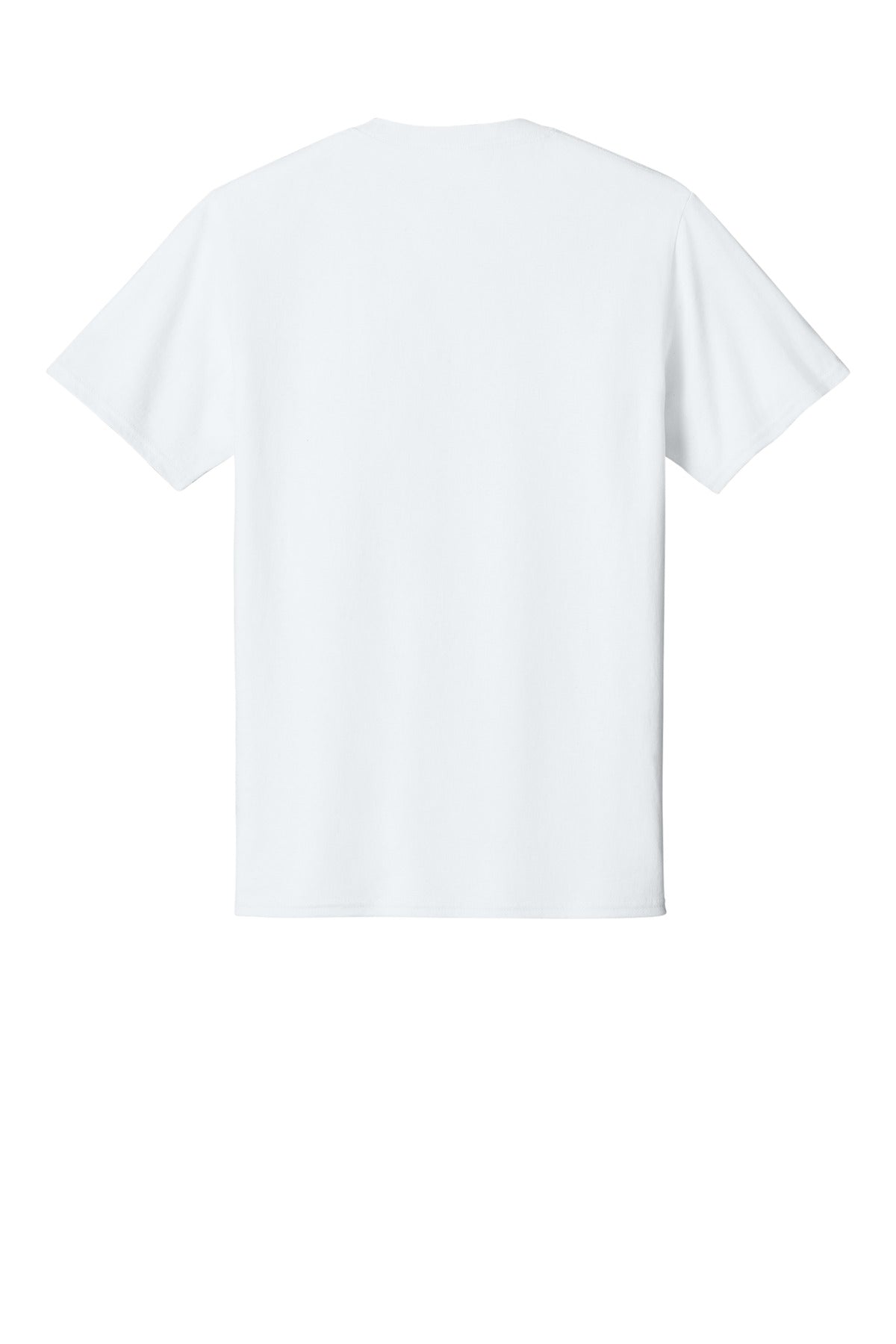 Rear View of White Port & Co Core Cotton Tee. PC54