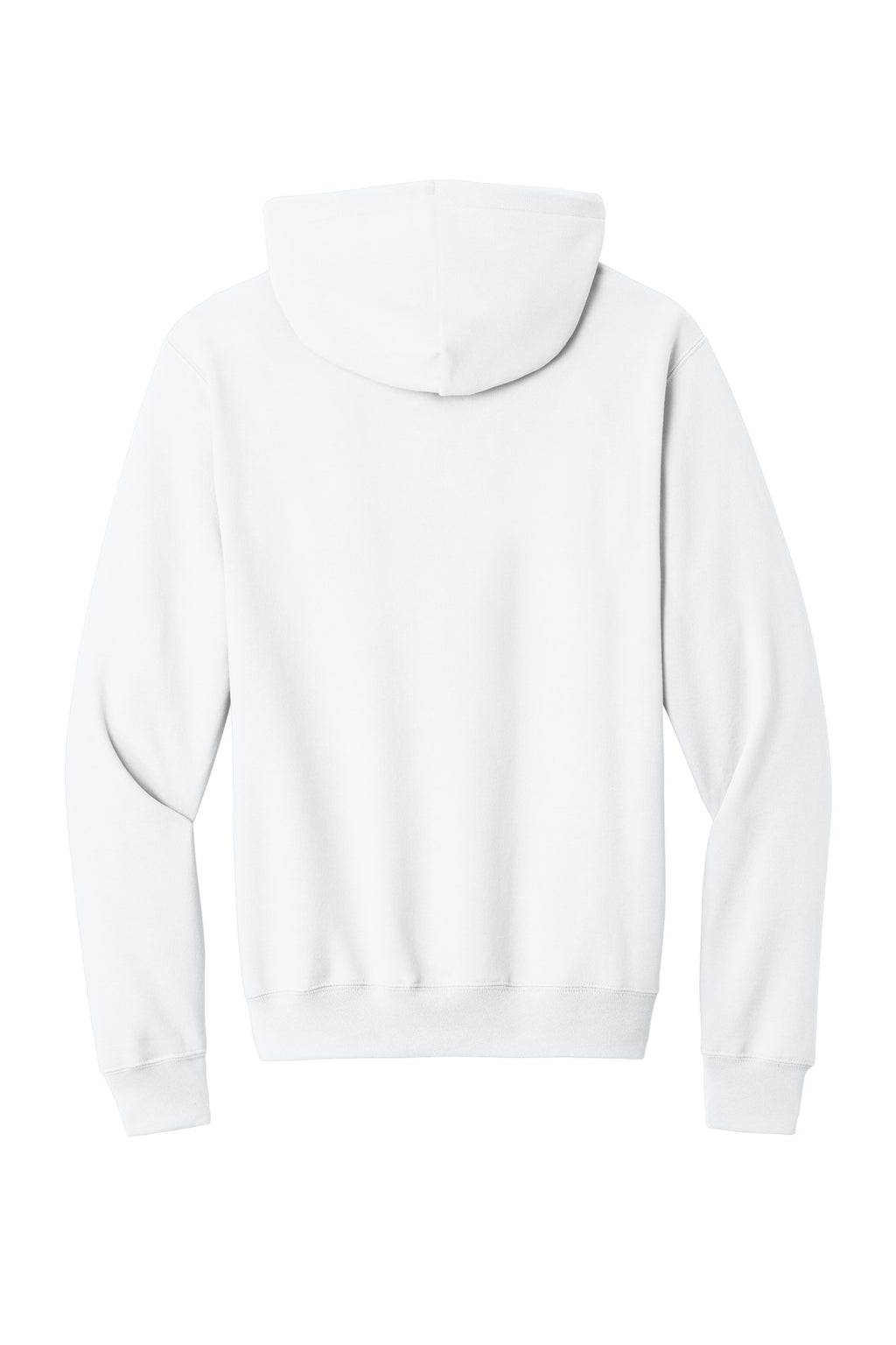 Rear View of White Port & Co Core Fleece Pullover Hooded Sweatshirt. PC78H