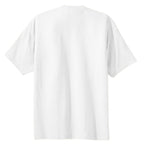 Rear View of White Port & Co Essential Tee. PC61