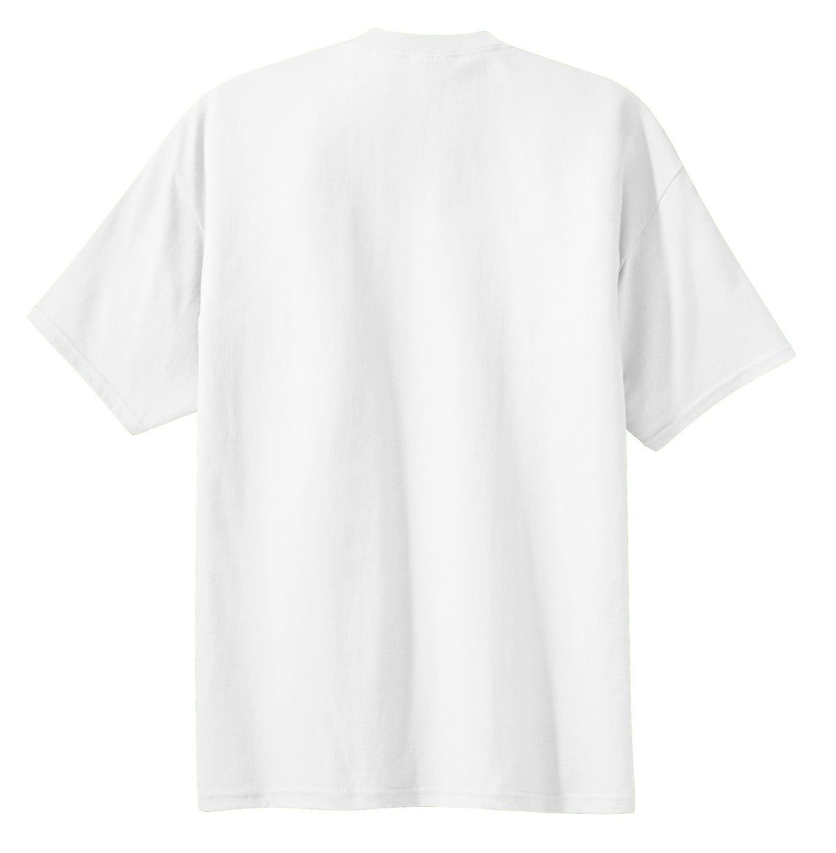 Rear View of White Port & Co Essential Tee. PC61