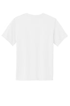 Rear View of White Port & Co Youth Performance Tee. PC380Y