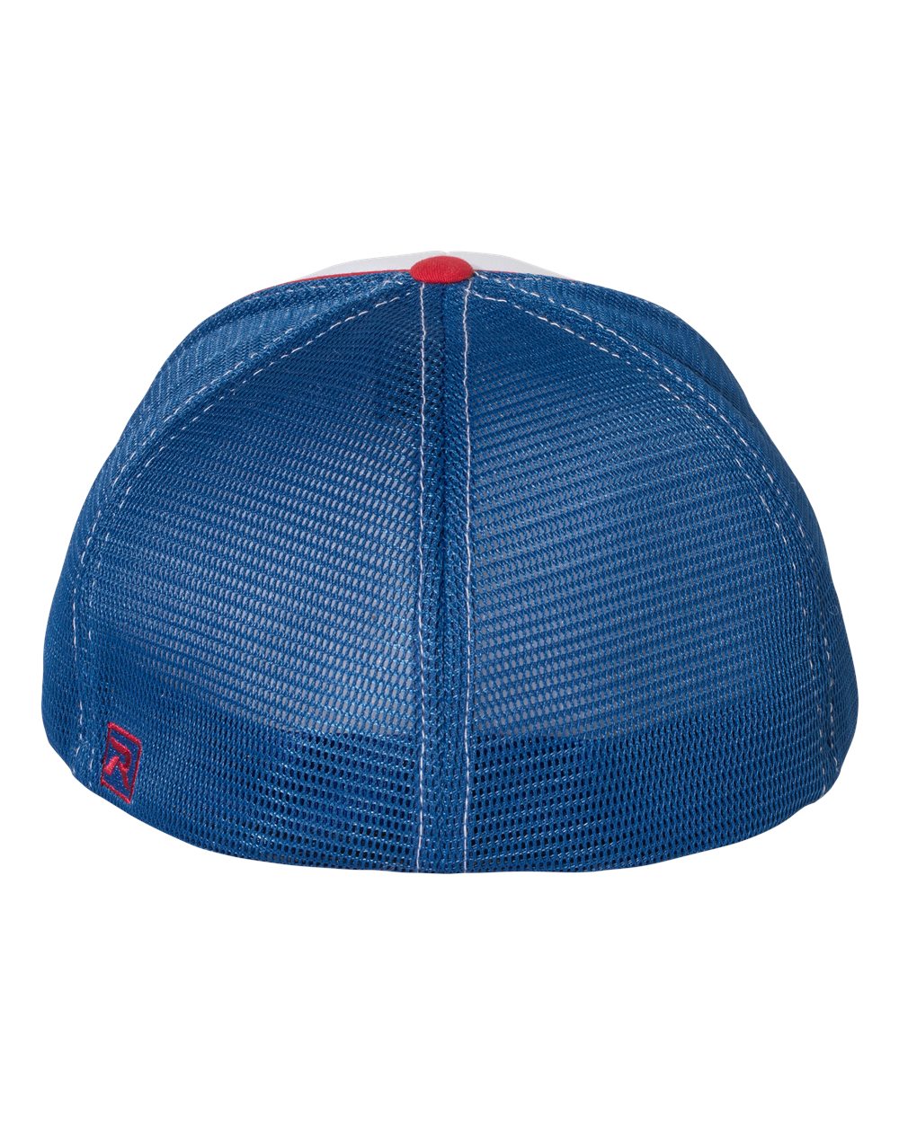Rear View of White/ Royal/ Red Tri Pulse Sportmesh R-Flex Cap - 172