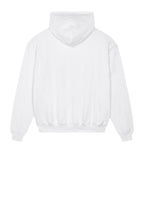 Rear View of White Stanley/Stella Unisex Cooper Dry Hooded Sweatshirt SXU028