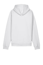 Rear View of White Stanley/Stella Unisex Drummer 2.0 Hooded Sweatshirt SXU009