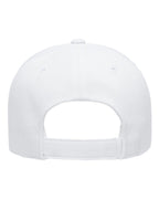 Rear View of White Structured Brushed Twill Cap - 6363V
