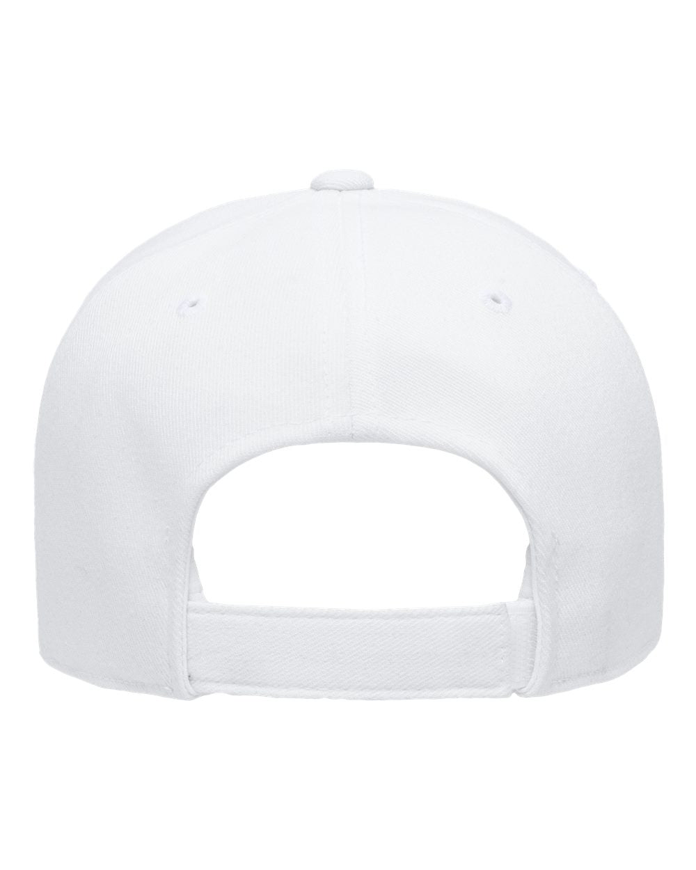 Rear View of White Structured Brushed Twill Cap - 6363V