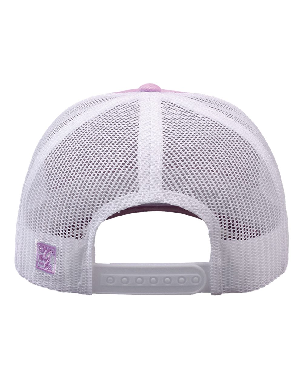 Rear View of Wisteria Pink/ White Everyday Trucker Cap - GB452E