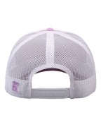 Rear View of Wisteria Pink/ White Everyday Trucker Cap - GB452E