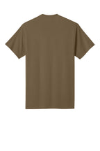 Rear View of Woodland Brown Port & Co Core Cotton Tee. PC54
