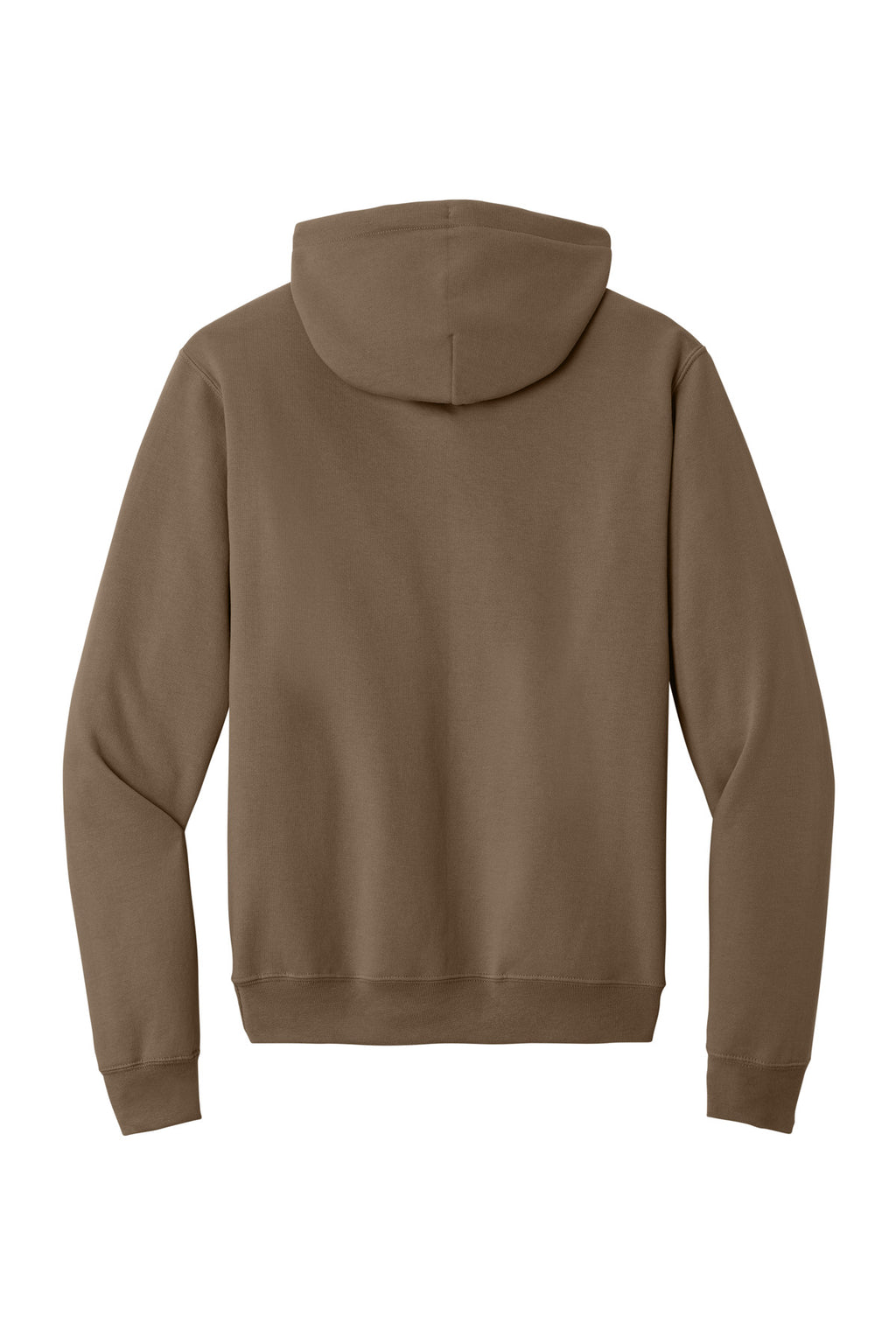 Rear View of Woodland Brown Port & Co Core Fleece Pullover Hooded Sweatshirt. PC78H