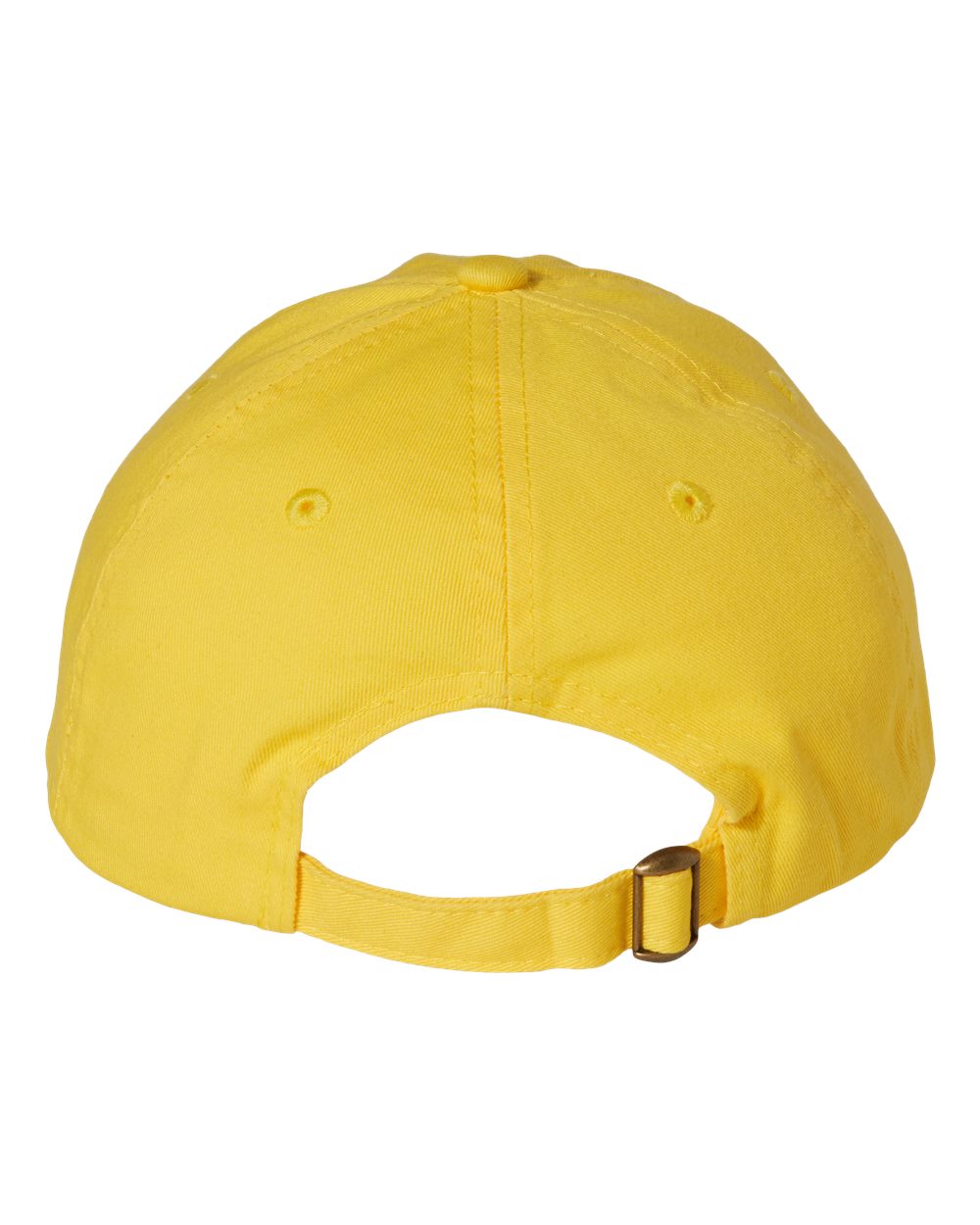 Rear View of Yellow Bio-Washed Classic Dad Hat - VC300A