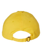 Rear View of Yellow Bio-Washed Classic Dad Hat - VC300A