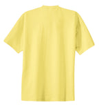 Rear View of Yellow Port & Co Essential Tee. PC61