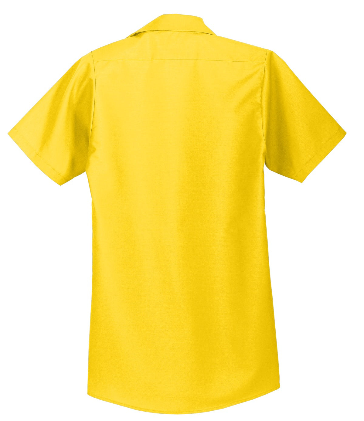 Rear View of Yellow Red Kap Short Sleeve Industrial Work Shirt. SP24