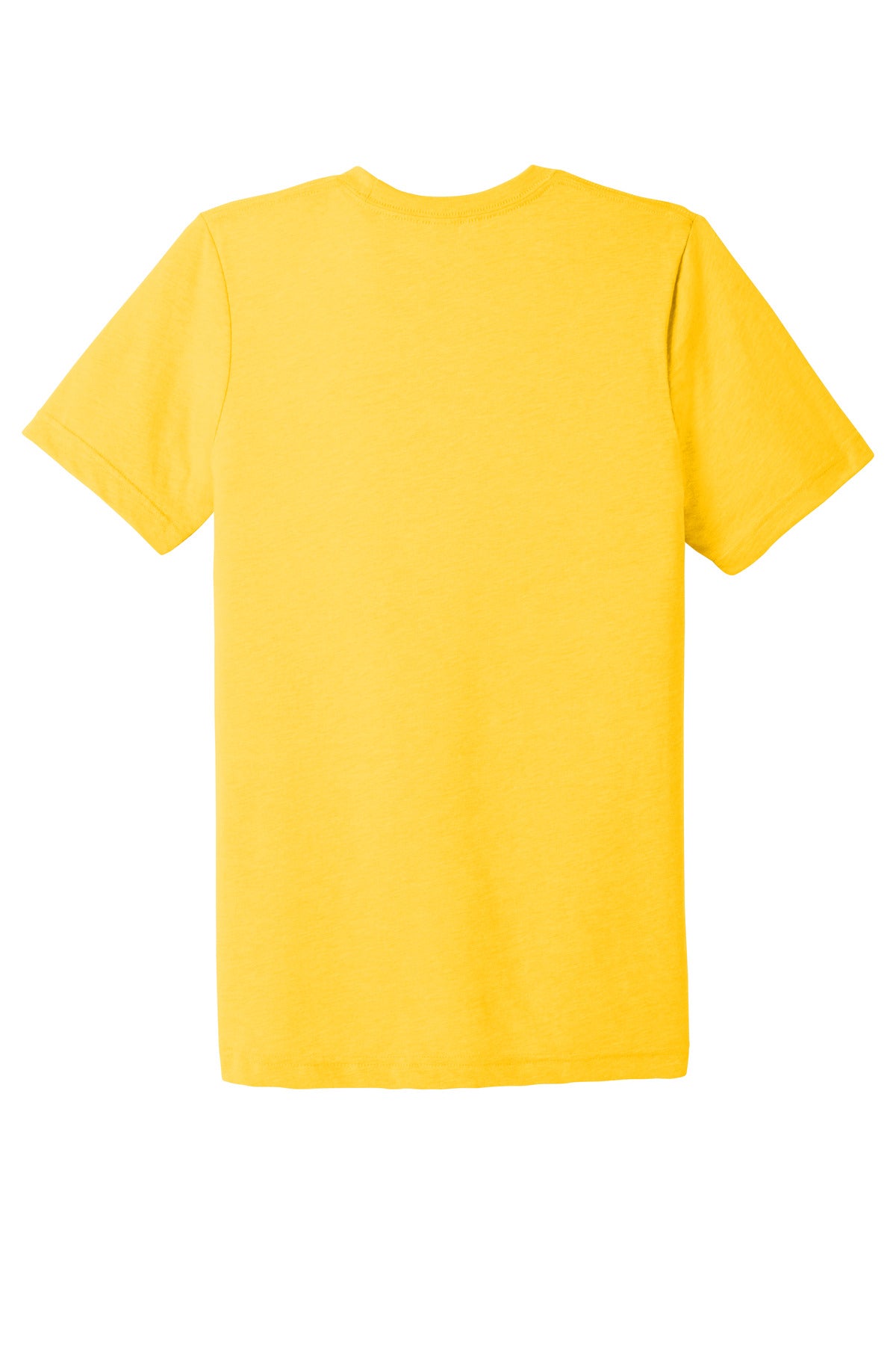Rear View of Yellw Gld TB BELLA+CANVAS Unisex Triblend Short Sleeve Tee. BC3413