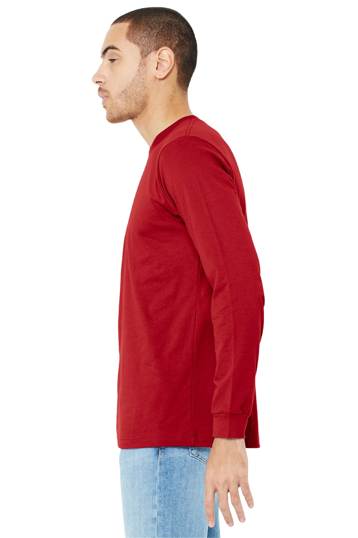 Red BELLA+CANVAS Unisex Jersey Long Sleeve Tee. BC3501