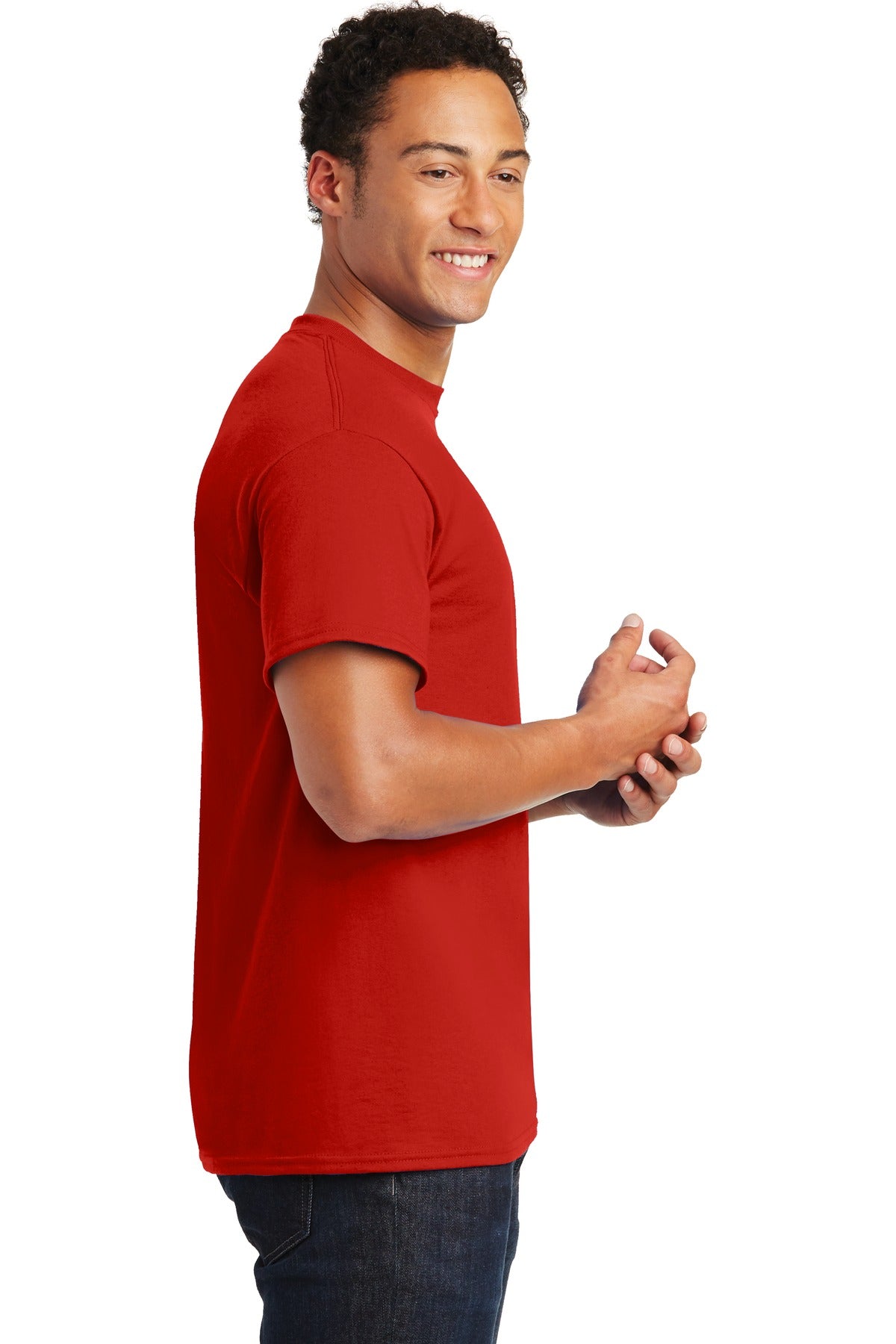 Red Gildan DryBlend 50 Cotton/50 Poly T-Shirt. 8000