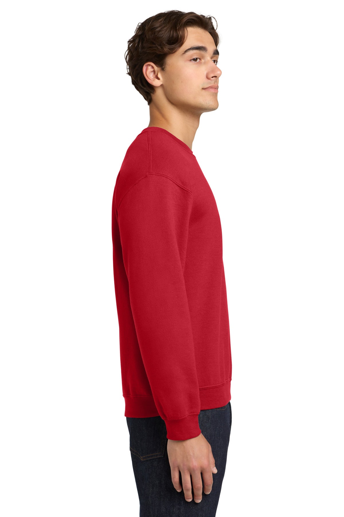 Red Gildan Heavy Blend Crewneck Sweatshirt. 18000