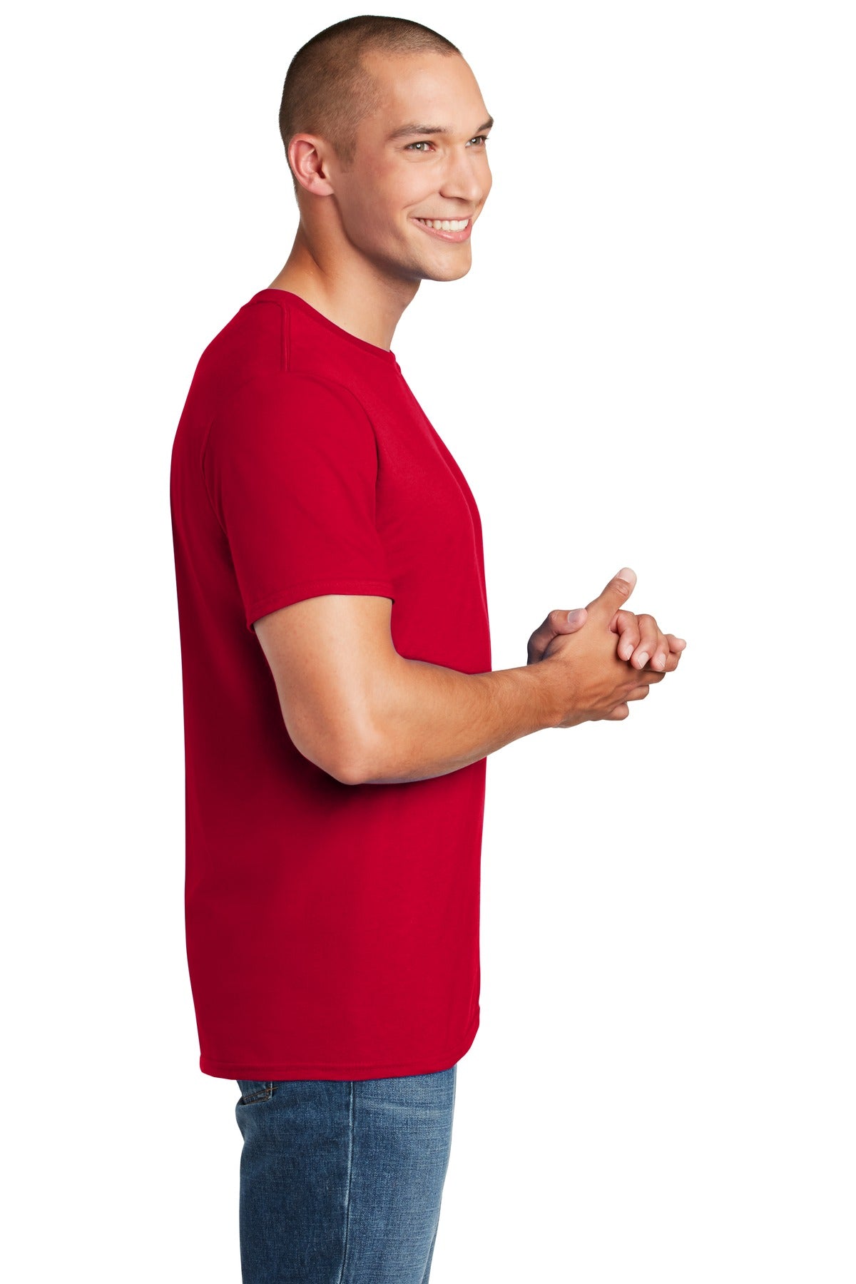Red Gildan Softstyle T-Shirt. 64000