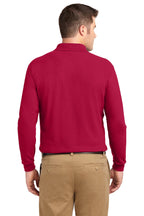Red Port Authority Silk Touch Long Sleeve Polo. K500LS
