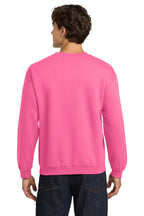 Safety Pink Gildan Heavy Blend Crewneck Sweatshirt. 18000