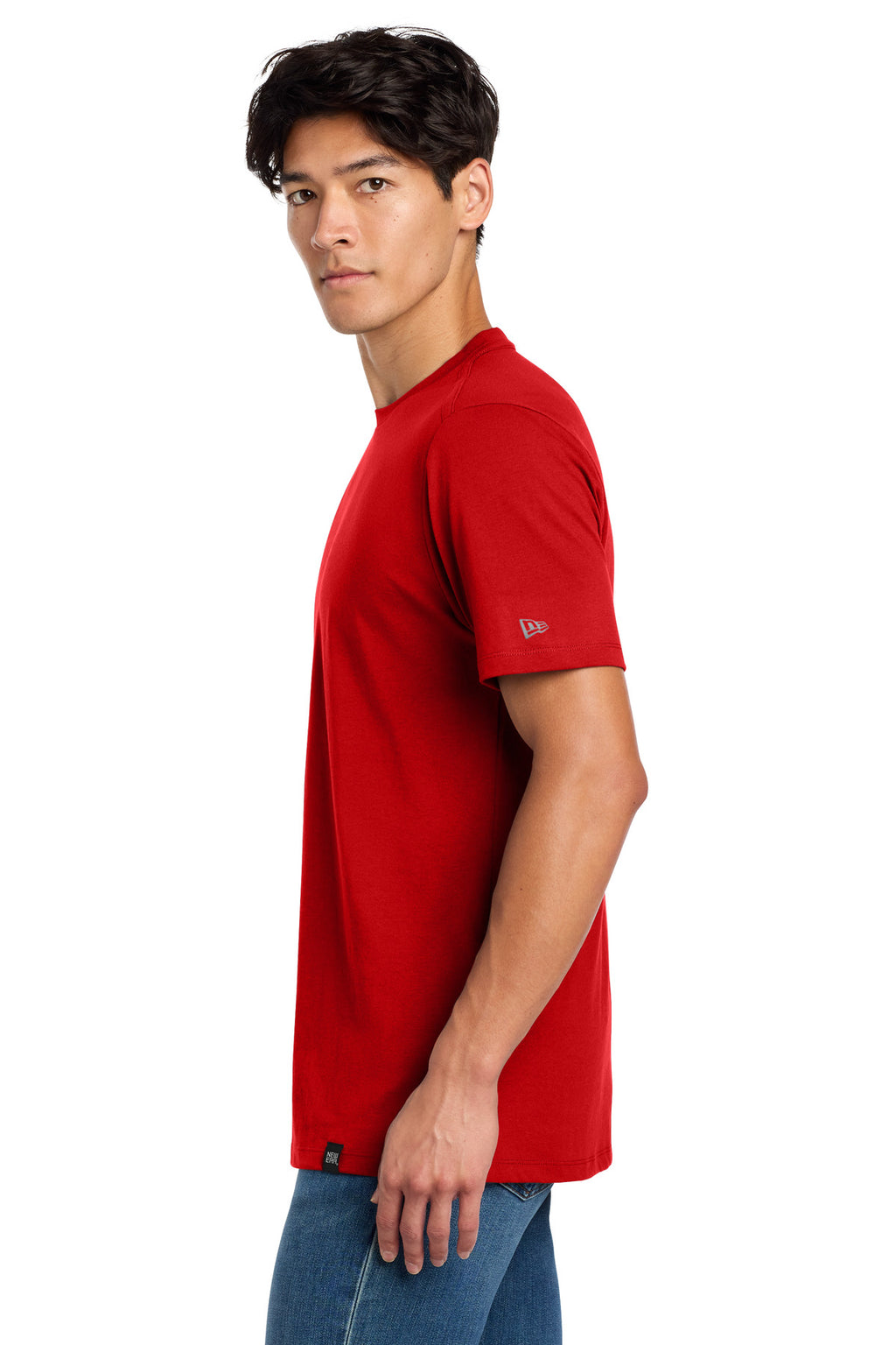 Scarlet New Era Heritage Blend Crew Tee. NEA100