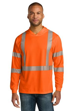 SftyOrg CornerStone ANSI 107 Class 3 Long Sleeve Segmented Tape Hooded Tee CS208
