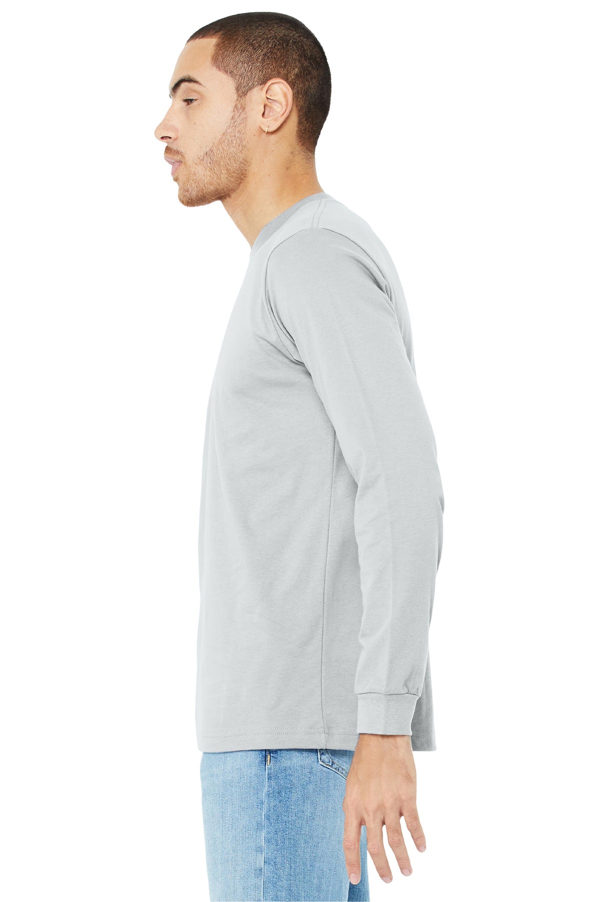 Silver BELLA+CANVAS Unisex Jersey Long Sleeve Tee. BC3501