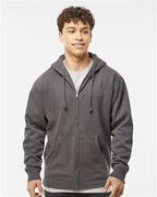 Solid Charcoal Heavyweight Full-Zip Hooded Sweatshirt - IND4000Z