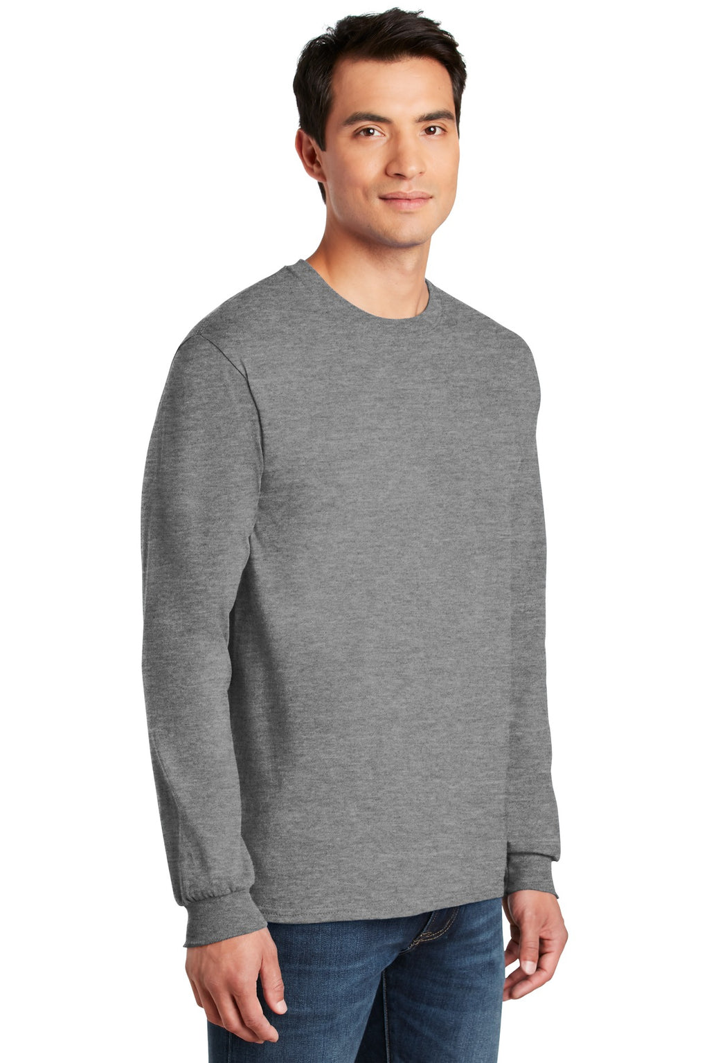 Sport Gray Gildan - Ultra Cotton 100% US Cotton Long Sleeve T-Shirt. G2400