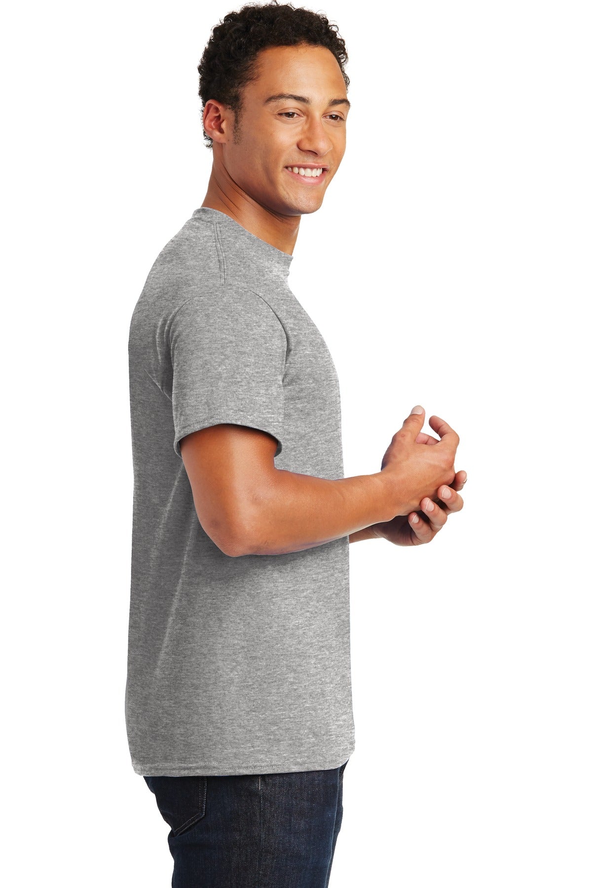 Sport Grey Gildan DryBlend 50 Cotton/50 Poly T-Shirt. 8000