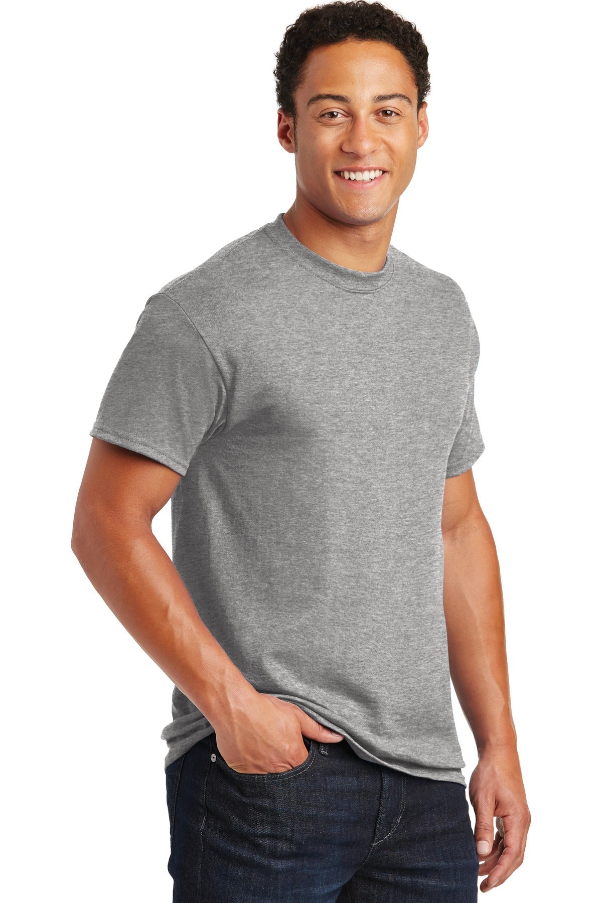 Sport Grey Gildan DryBlend 50 Cotton/50 Poly T-Shirt. 8000
