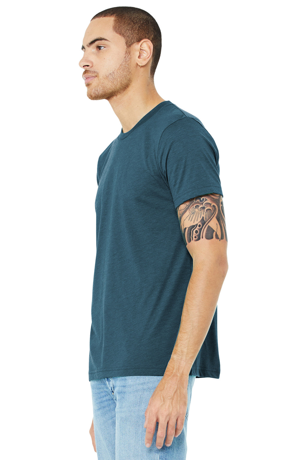 Steel Blue TB BELLA+CANVAS Unisex Triblend Short Sleeve Tee. BC3413