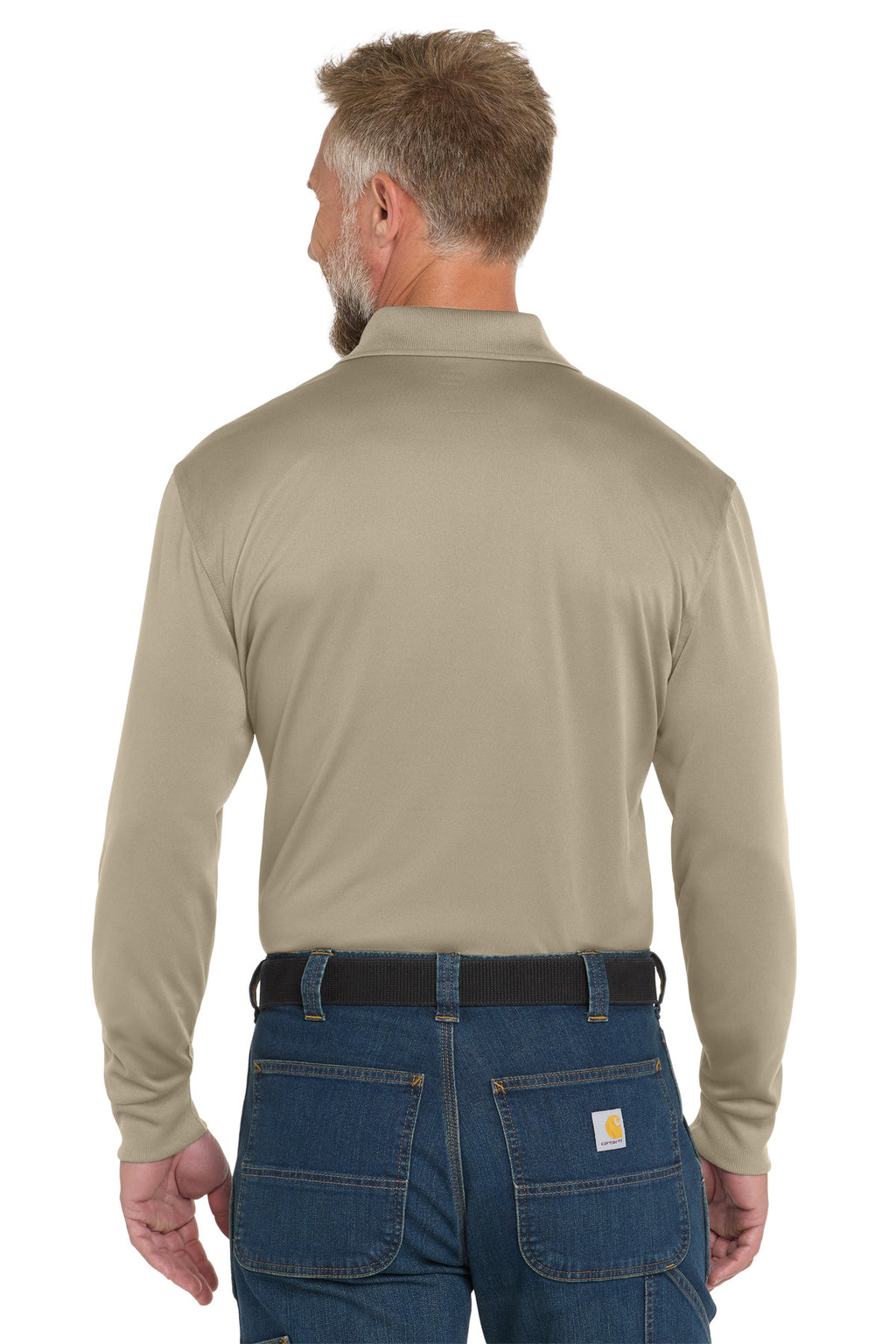 Tan CornerStone Select Snag-Proof Long Sleeve Polo. CS412LS