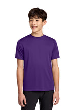 Team Purple Port & Co Youth Performance Tee. PC380Y