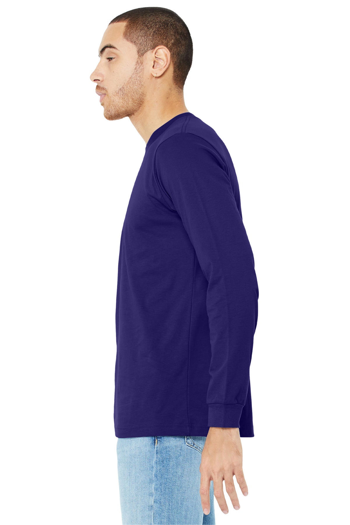 TeamPurple BELLA+CANVAS Unisex Jersey Long Sleeve Tee. BC3501