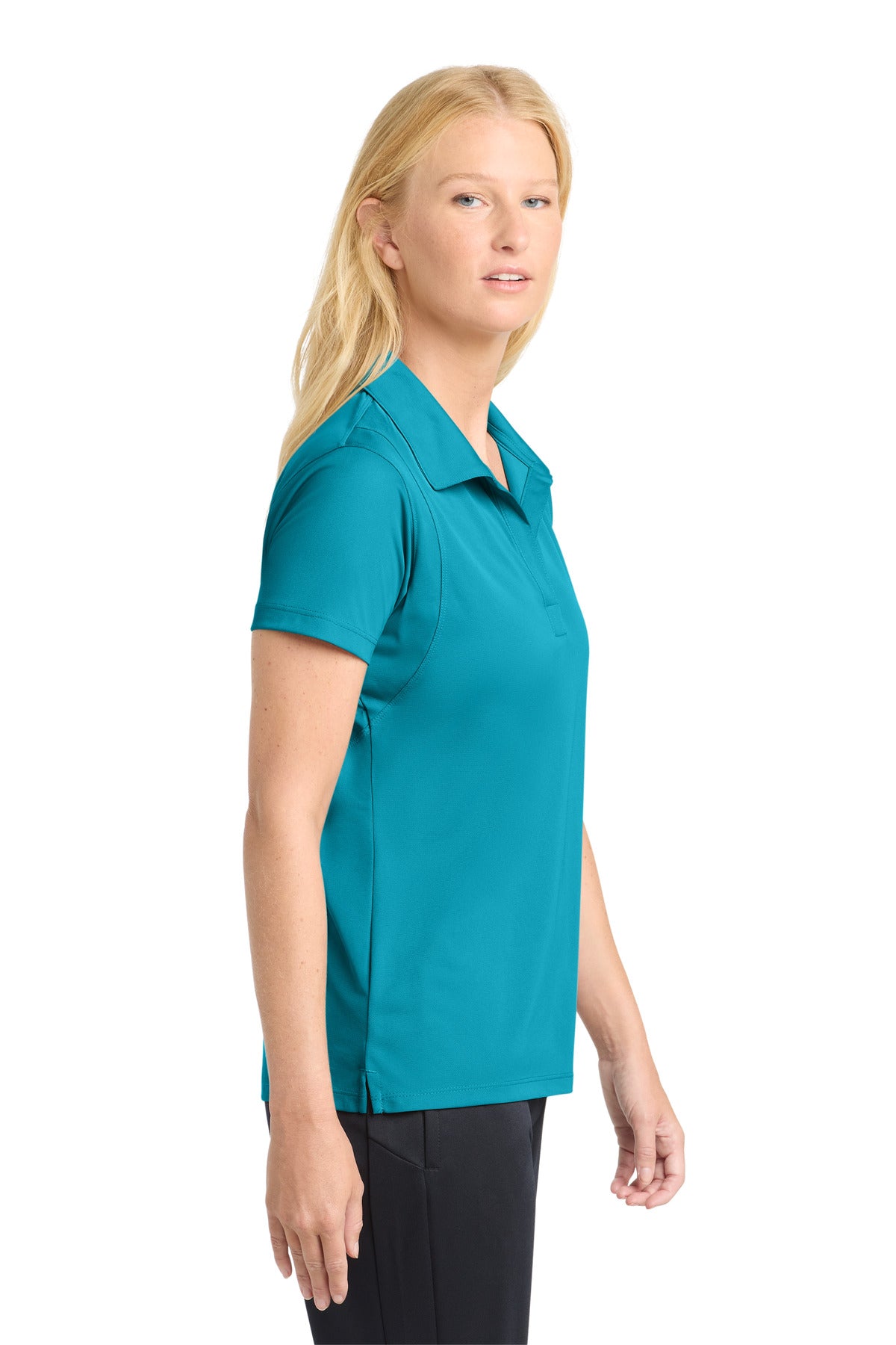 Tropic Blue Sport-Tek Women's Micropique Sport-Wick Polo. LST650