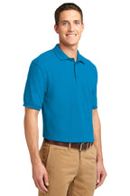 Turquoise Port Authority Silk Touch Polo K500