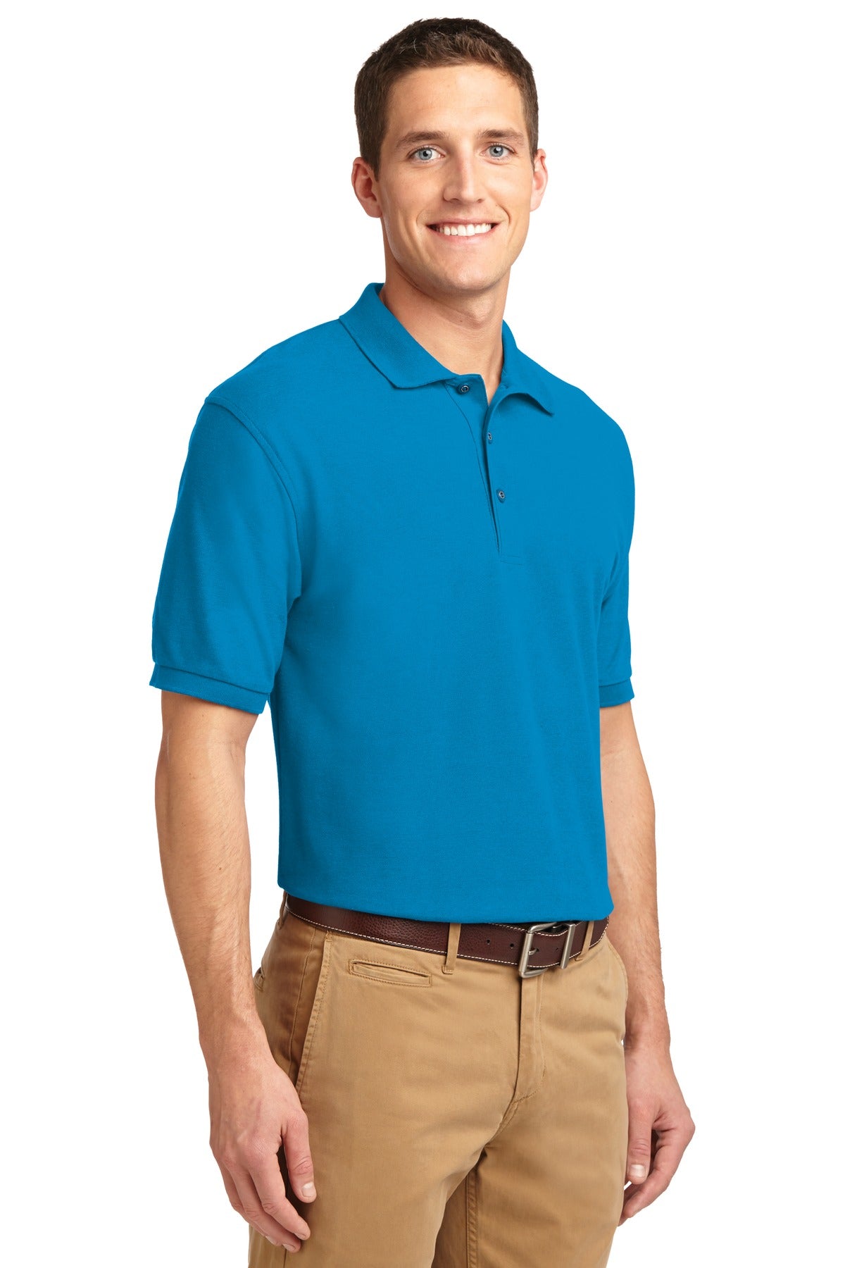 Turquoise Port Authority Silk Touch Polo K500