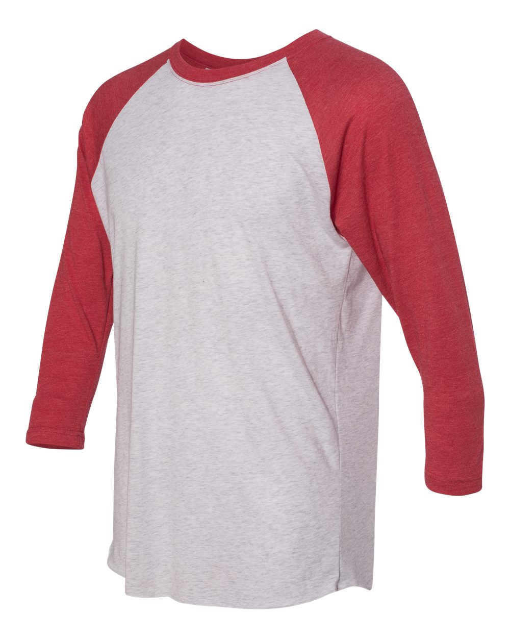 Vintage Red Sleeves/ Heather White Body Triblend Three-Quarter Raglan T-Shirt - 6051