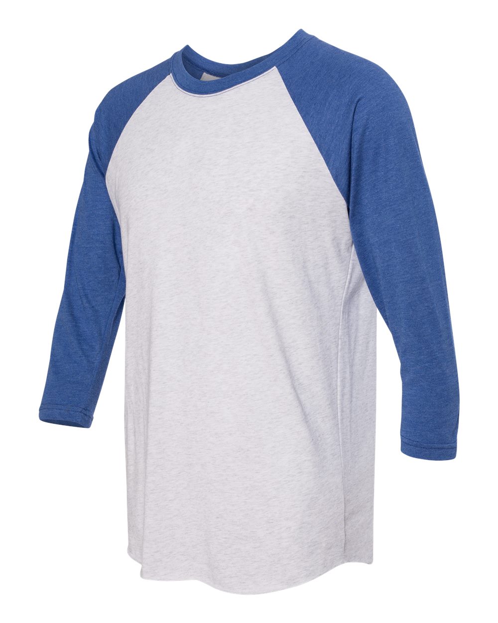 Vintage Royal Sleeves/ Heather White Body Triblend Three-Quarter Raglan T-Shirt - 6051