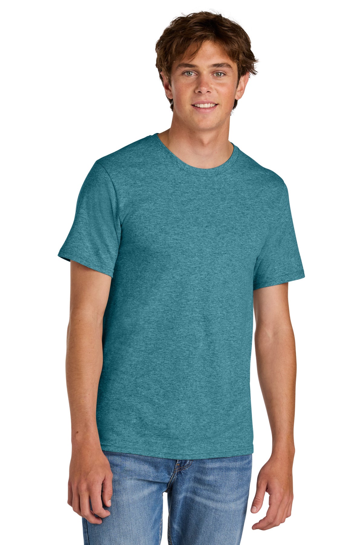 VivdTealHr Port & Co Easy Cotton Tee PC43