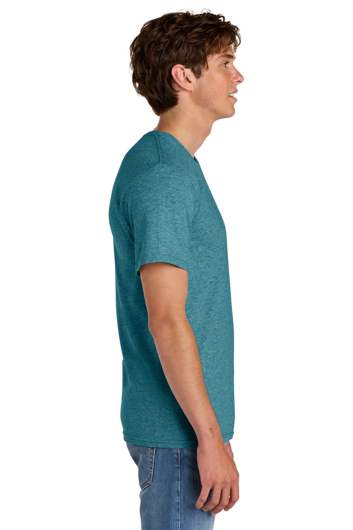 VivdTealHr Port & Co Easy Cotton Tee PC43