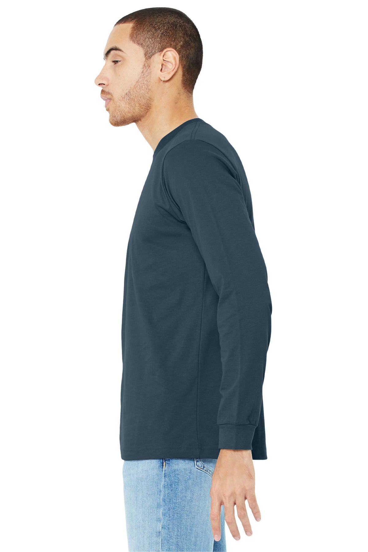 VtgNavy BELLA+CANVAS Unisex Jersey Long Sleeve Tee. BC3501